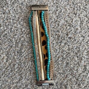 Victoria Emerson Turquoise and Leopard Bracelet